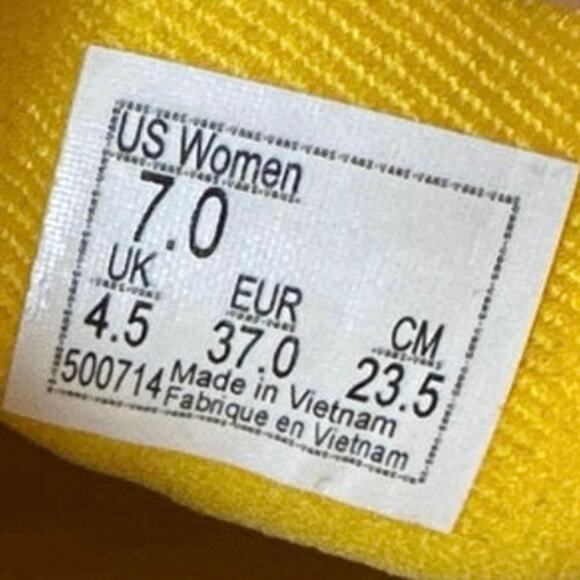 VANS Off The Wall Checkerboard Women's Size 7 Slip-On Sneaker Yellow & White - Picture 7 of 7